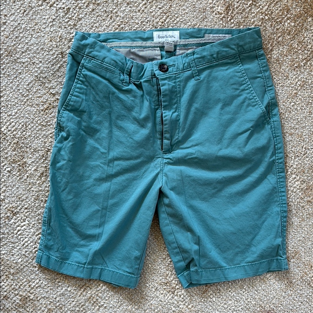 Goodfellow & Co Blue Flat Front “Linden” Shorts, Waist 28